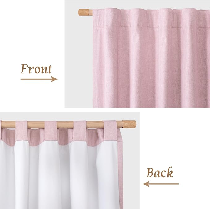 54 Inch Full Blackout Linen Window Curtains - Image 8