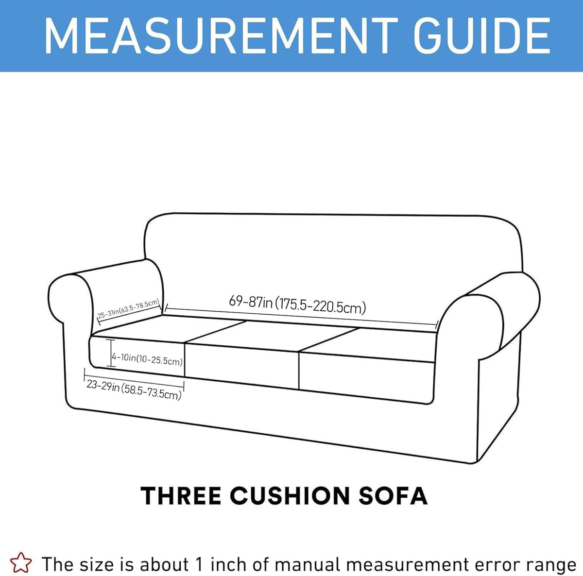 hyha Waterproof Couch Cushion Covers, Stretch Sofa Couch Seat Slipcover for Dog Washable, Non-Slip Waterproof Outdoor Cushion Covers for Patio Furniture Replacement (3 Pieces, Navy)