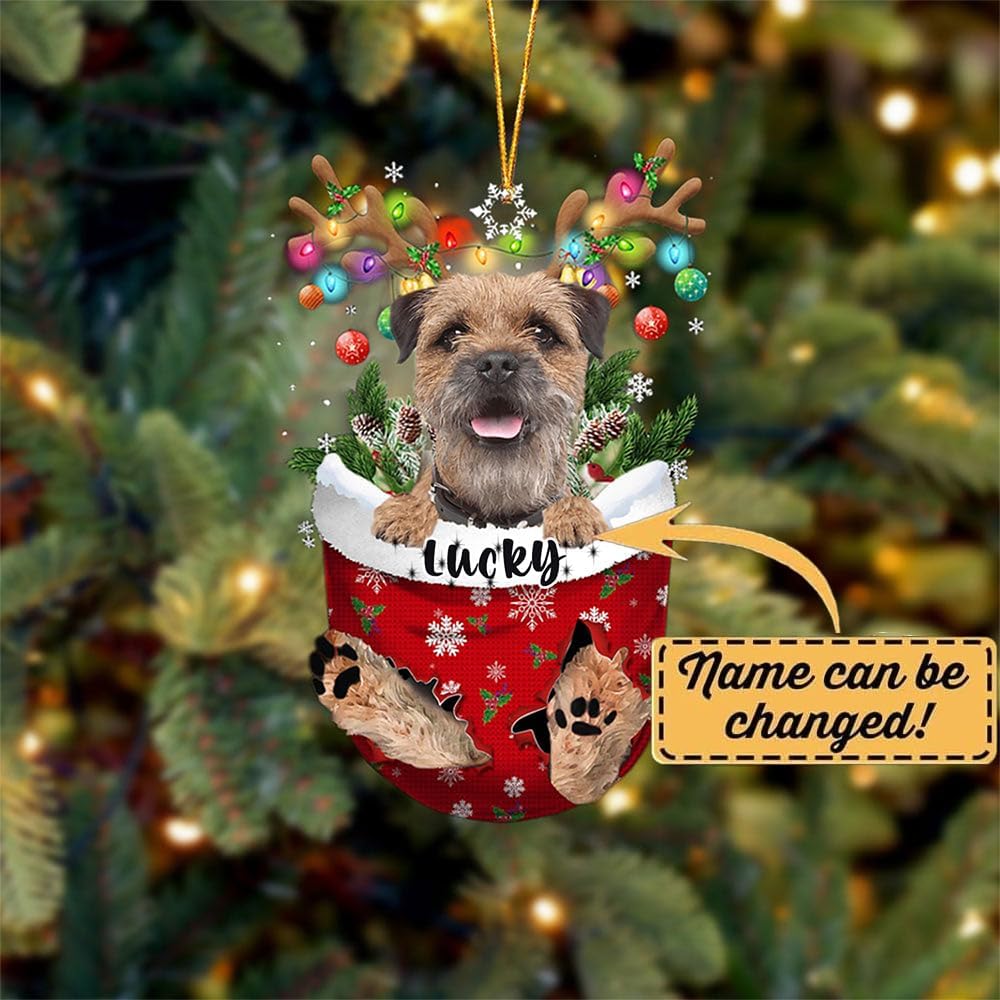 Border Terrier Christmas Tree Decor, Dog Lovers Gift Idea, Xmas Tree Ornament
