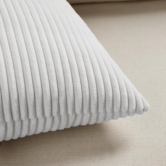 Fancy Homi 2 Packs White Big Decorative Throw Pillow Covers 24x24 Inch - Image 5