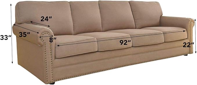 Easy-Going Stretch 4 Seater Oversized Sofa Couch Cover Beige | 1-Piece Extra - Image 5