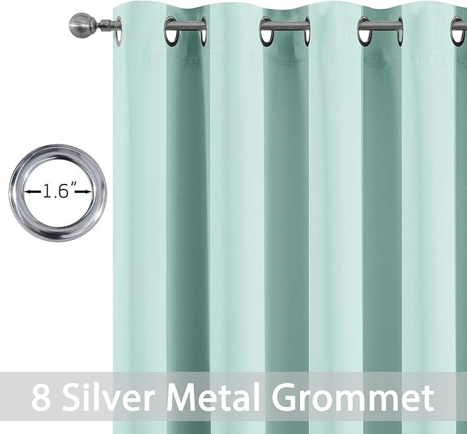 Yakamok Room Darkening Curtains 52x63 inch Length Aqua-Living Room | 2 panels - Image 4