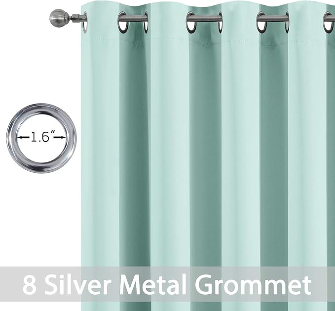 Yakamok Room Darkening Curtains 52x84 inch Length Aqua-Living Room | 2 panels - Image 4