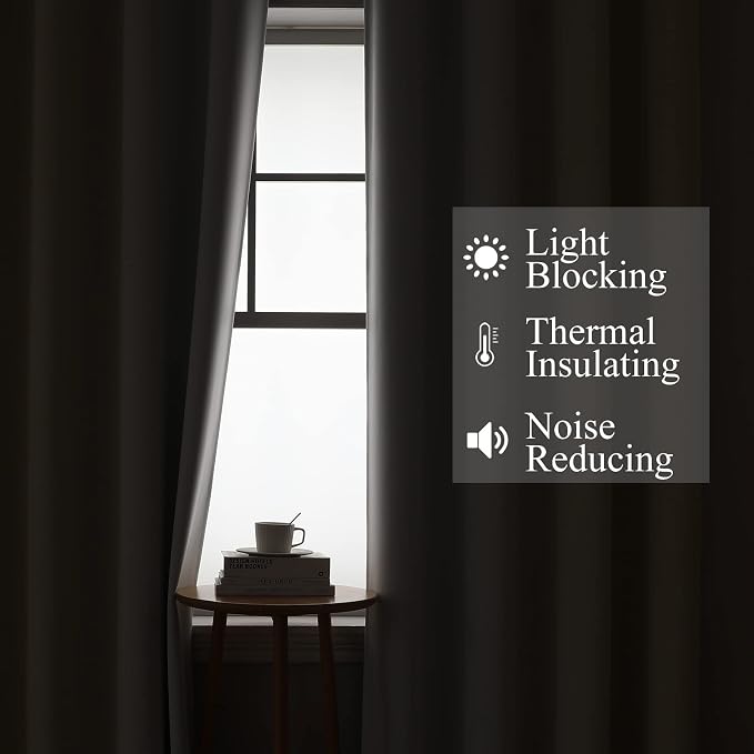 Beige and Greyish White Ombre Blackout Curtains Living Room 108 Inches Long | - Image 3