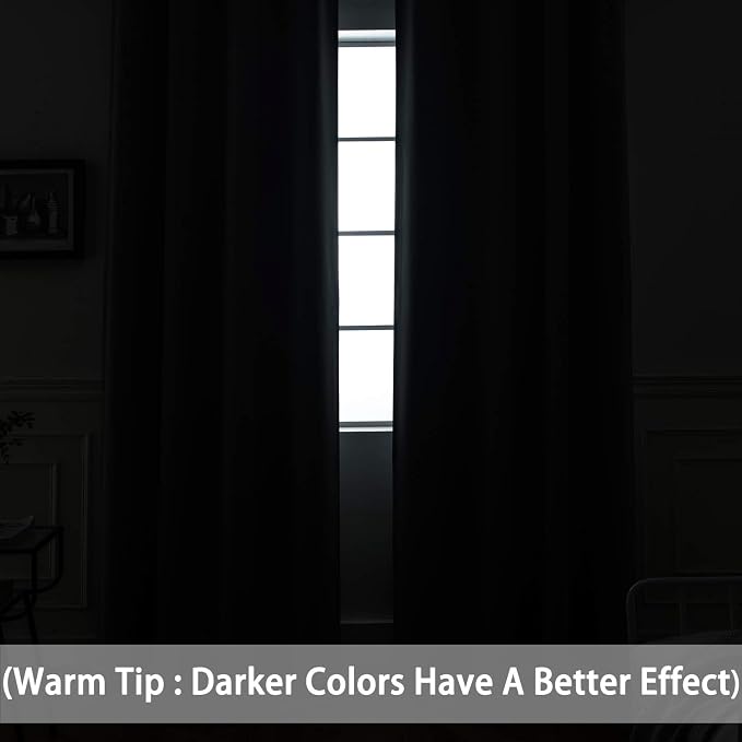 Yakamok Thermal Insulated Blackout Curtains Solid Grommet Window Drapery - Image 3