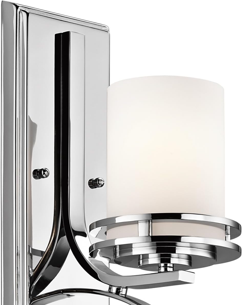 Kichler Hendrik 12" 1 Light Wall Sconce with Satin Etched Cased Opal Chrome