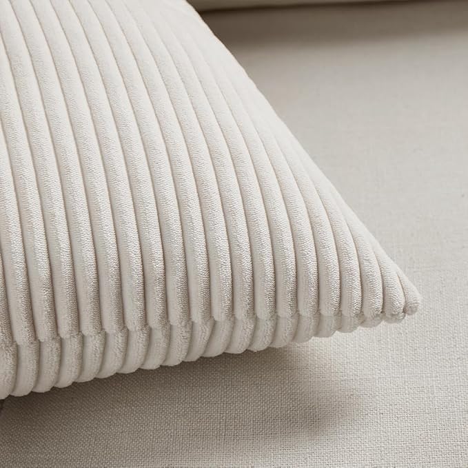 Fancy Homi 2 Packs Cream Decorative Throw Pillow Covers 20x20 Inch - Image 5