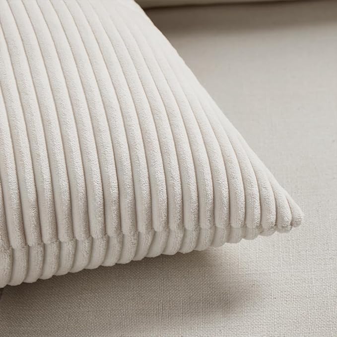 Fancy Homi 2 Packs Cream Euro Decorative Throw Pillow Covers 28x28 Inch - Image 5