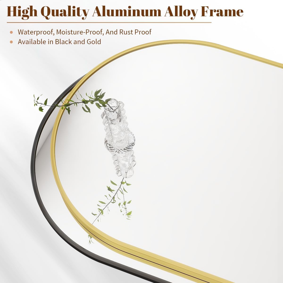 BEAUTYPEAK 36"x48" Arch Bathroom Mirror, Wall Mounted Vanity Metal Frame Mirror for Bedroom, Entryway, Living Room, Black