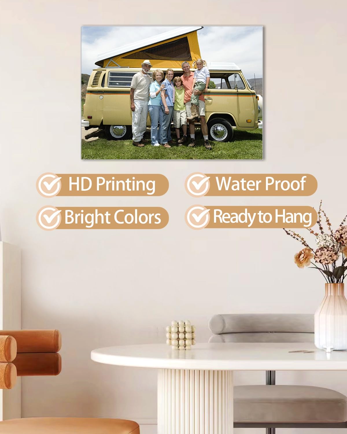 AbcCustomize Canvas Prints with Your Photos, Custom Canvas for Living Room and Bedroom Decor, Personalized gifts for Friends Lover and Family, Canvas Wall Art for Gifts & Keepsakes, Ready to Hang