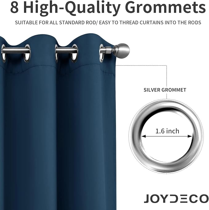 Joydeco Blackout Curtains 95 Inch Length 2 Panels Set, Thermal Insulated Long - Image 2