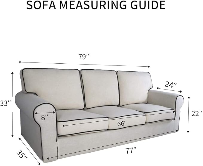 PureFit Stretch Couch Covers for Sofa Large Sofa Slipcovers Taupe | 1-Piece - Image 6