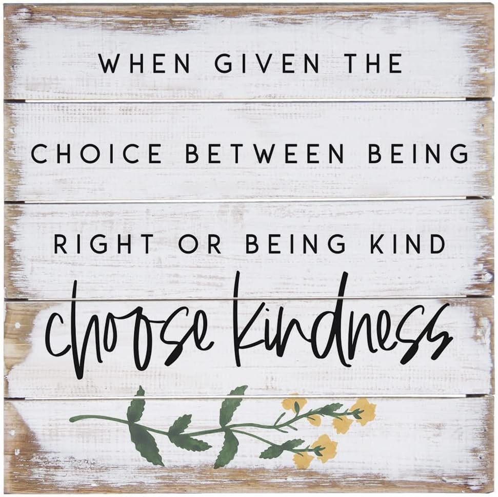 Simply Said, INC Perfect Pallet Petites 8" x 8" x 1" Rustic Wood Sign - Choose Kindness