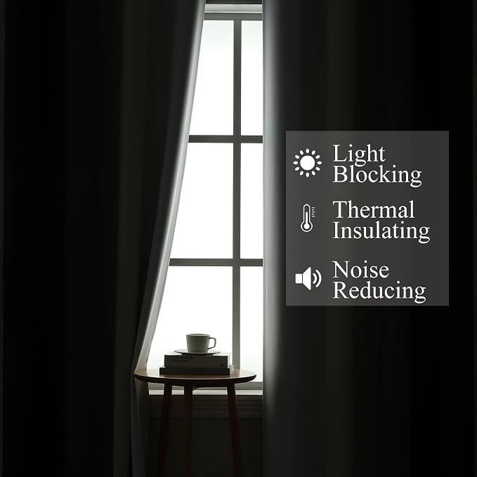 Brown and Greyish White Blackout Curtains 52Wx36L 2 Panels | Ombre Curtains - Image 3