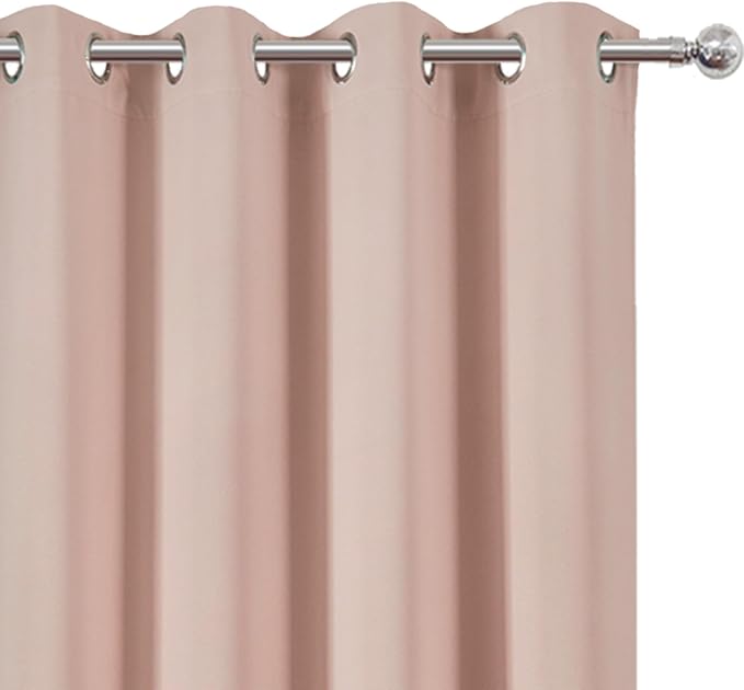 Blackout Curtains 52 x 90 inches Long Blush Curtains Set of 2 Panels Thermal - Image 6