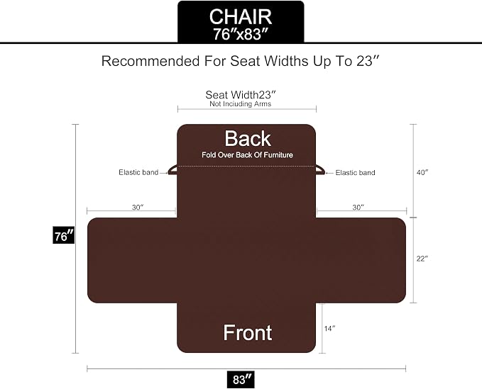 U-NICE HOME Reversible Recliner Chair Covers, Sand/Beige | 23''Armchair Cover - Image 6