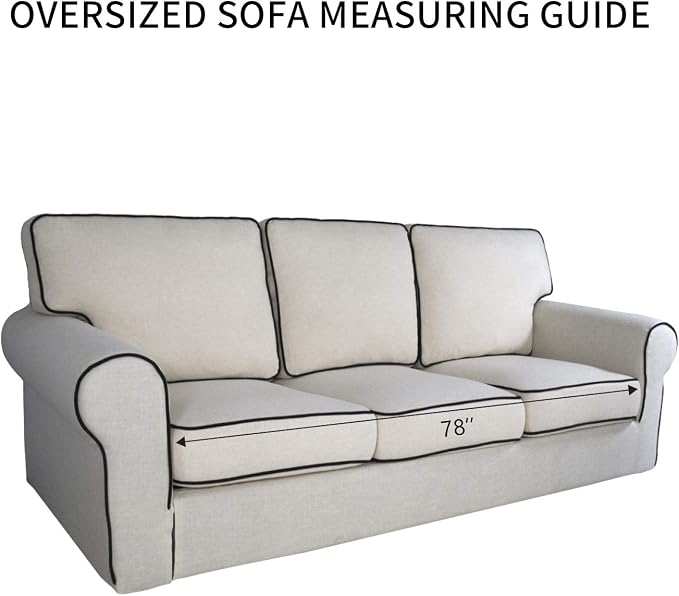 PureFit Stretch Oversized Couch Covers Fleece Sofa Slipcovers Camel | 1-Piece - Image 6