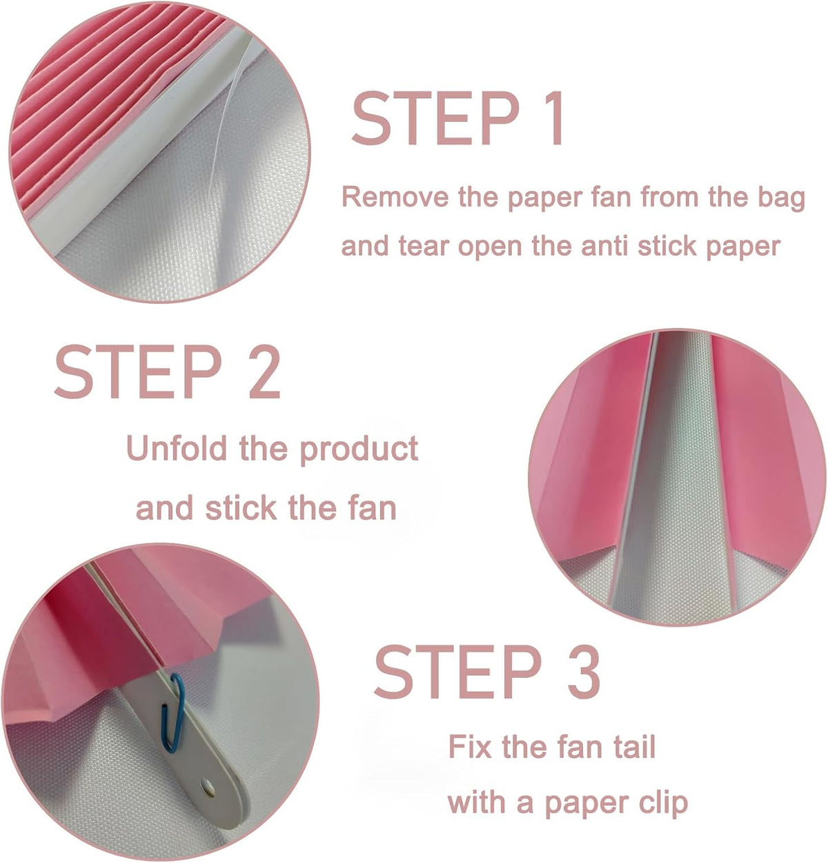 Pink Party Decorations,Pink Paper Decorations for Party,Baby Shower Decorations Party Paper Fans Bulk 16in,Schoolgirl Style Classroom Decor for Party 30 Color DIY Set （Pink）