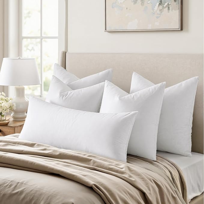 MIULEE Feather Pillow Insert 14x22, Throw Pillow - Image 3