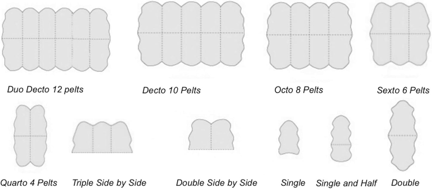 LAMBZY Faux Sheepskin Hypoallergenic Free Shape Silky Shag Rug, Luxury Shaggy Silky Plush Carpet for Bedrooms Rugs Living Rooms Sofa Floor Rugs (Octo 8 Pelts 6'x8', White/Brown Tips)