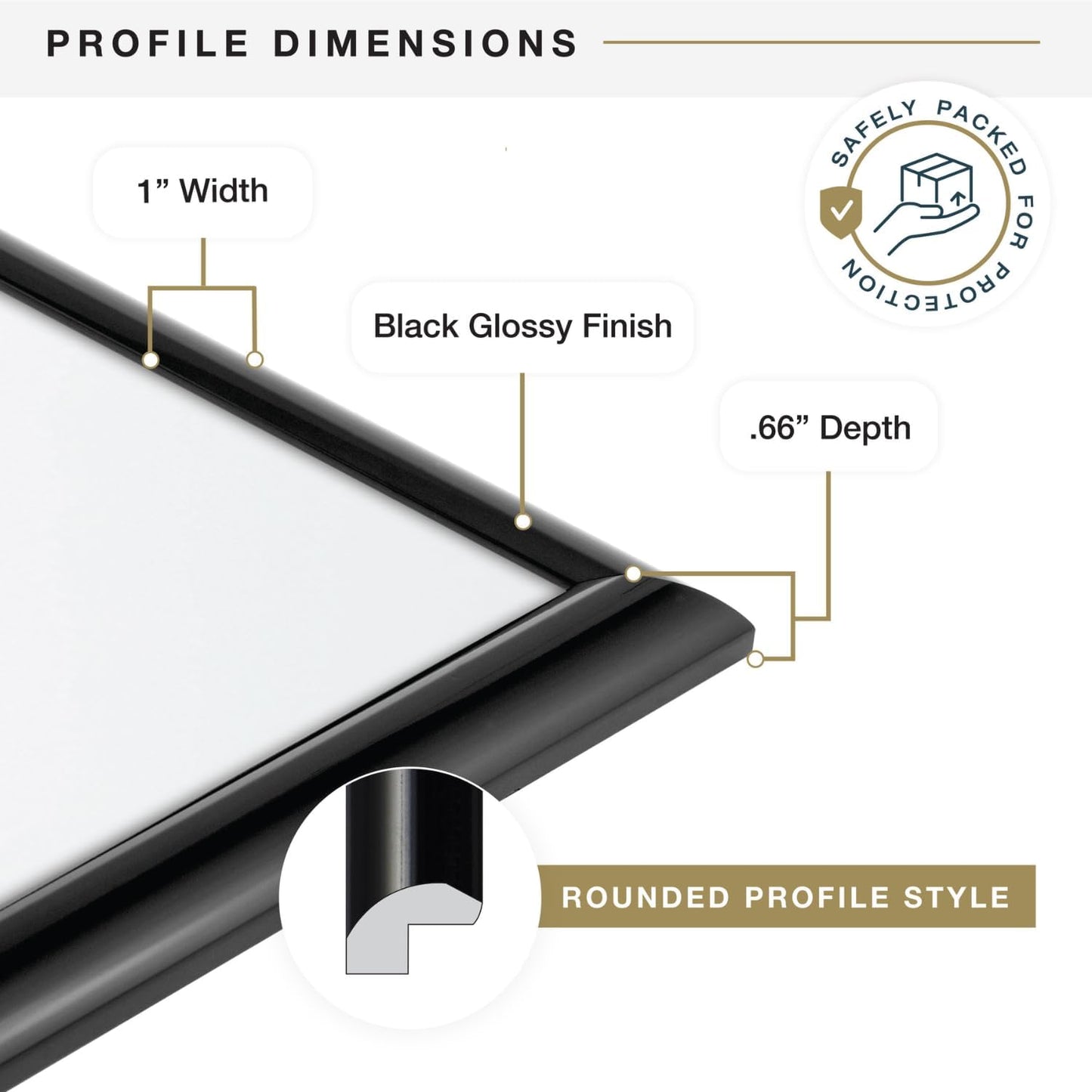MCS Trendsetter 20x28 Poster Frame Black High-Gloss, Vertical & Horizontal Wall Hanging Large Picture Frame for Photos, Posters & Art Prints (1-Pack)