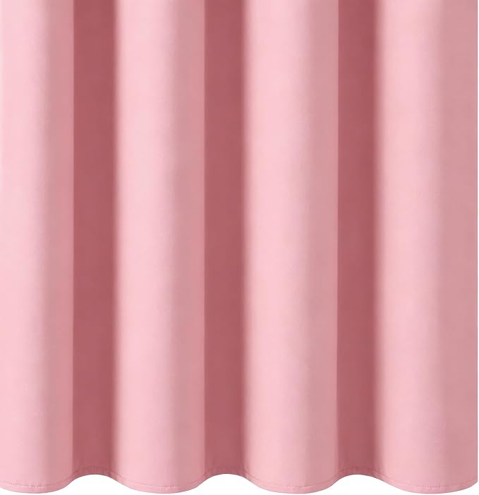 Blackout Curtains 66 x 72 Inch Long Pink Curtains Set of 2 Panels Room - Image 8