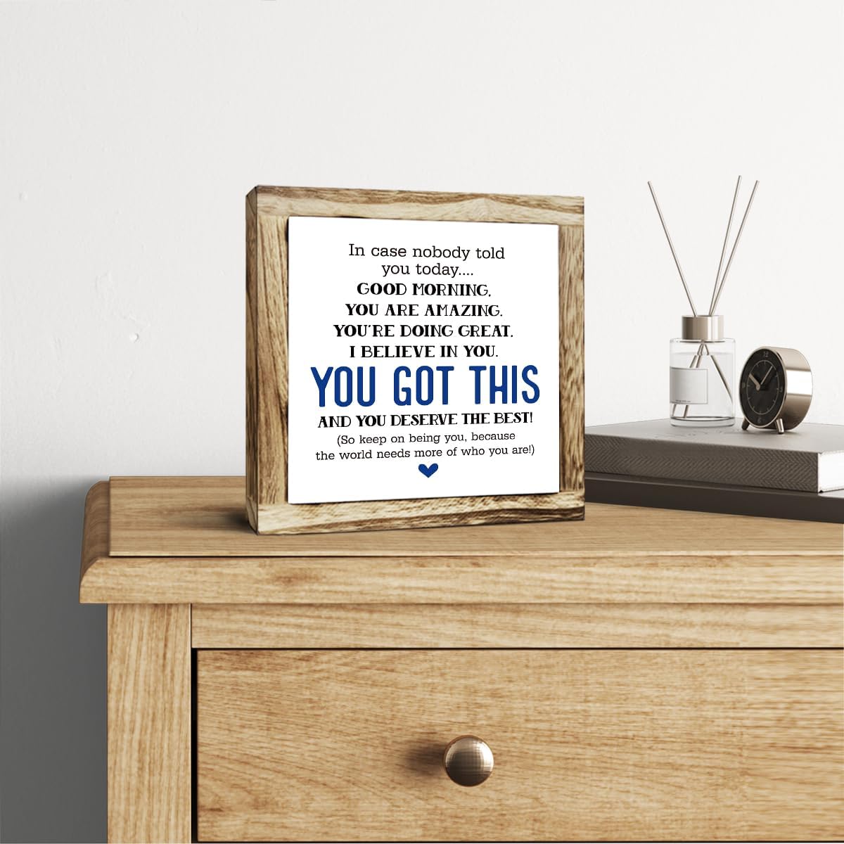 nspirational Wood Sign, Wooden Plaques Table Decor, Office Desk Sign, Farmhouse Home Decorate, Affirmation Signs Decorate Gift, Encouragement Gift, In Case No Nobody Told You Today Signs