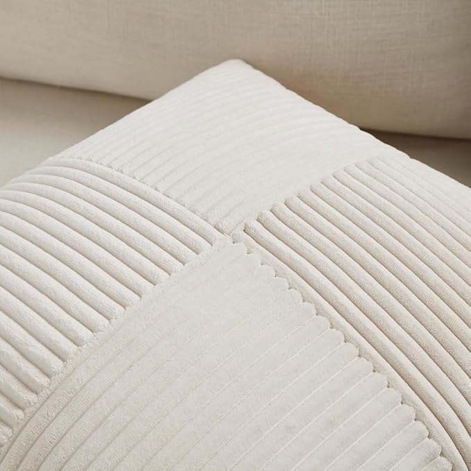 Fancy Homi 2 Packs Cream Euro Decorative Throw Pillow Covers 28x28 Inch - Image 3