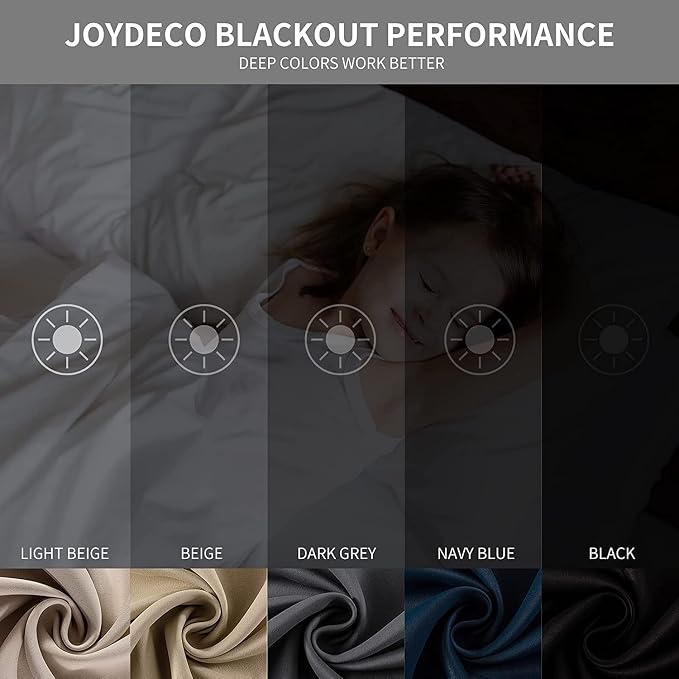 Joydeco White Curtains 95 Inches Long 1 Panel, Thermal Insulated Long Curtains& - Image 6