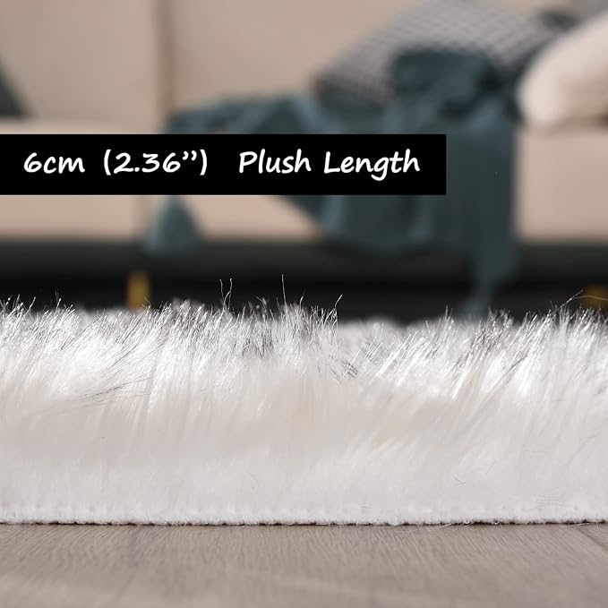Goolela Sheepskin Area Rug 9x12 Fluffy Fuzzy Furry Rug - Image 2
