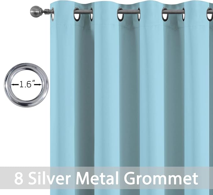 Yakamok Sky Blue Room Darkening Window Curtains 52x36 Inch - Image 2