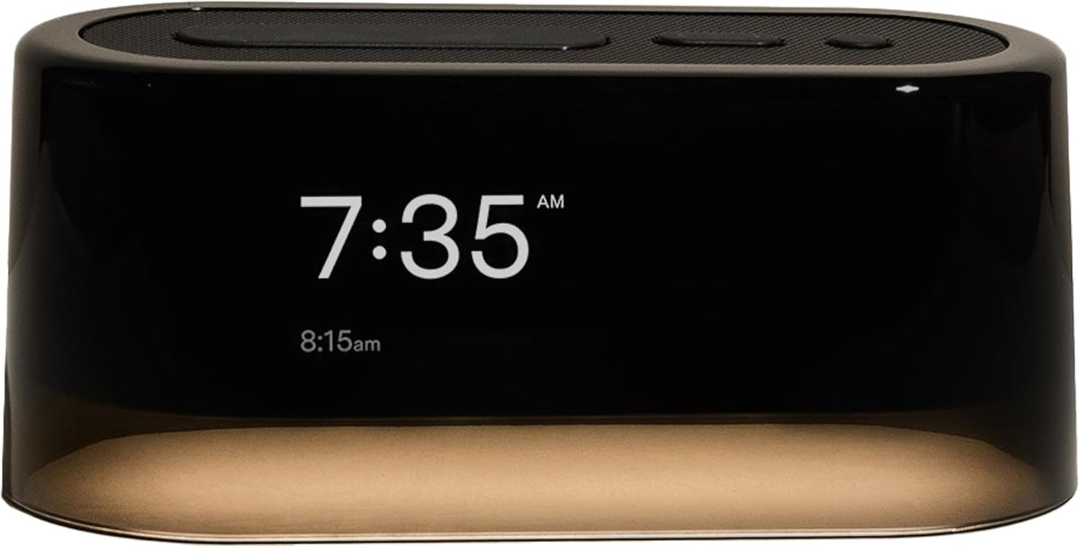 Loftie Alarm Clock with Sound Machine – Smart Alarm Clock with Light, White Noise, Bluetooth Speaker, Night Light Sound Machine, 100+ Sounds, Blackout Mode, No WiFi Mode, Optional Subscription - Black