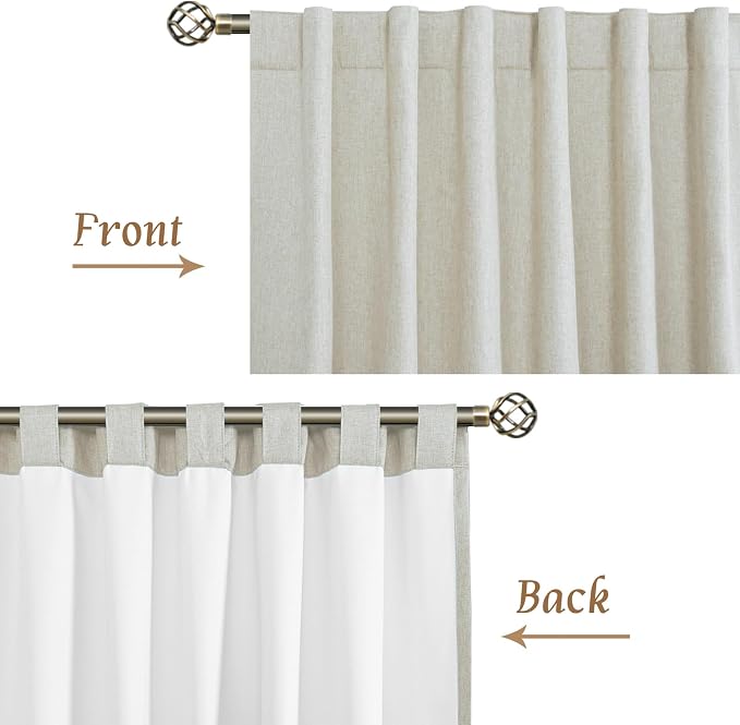 Stone 100% Blackout Linen Curtains - Image 8