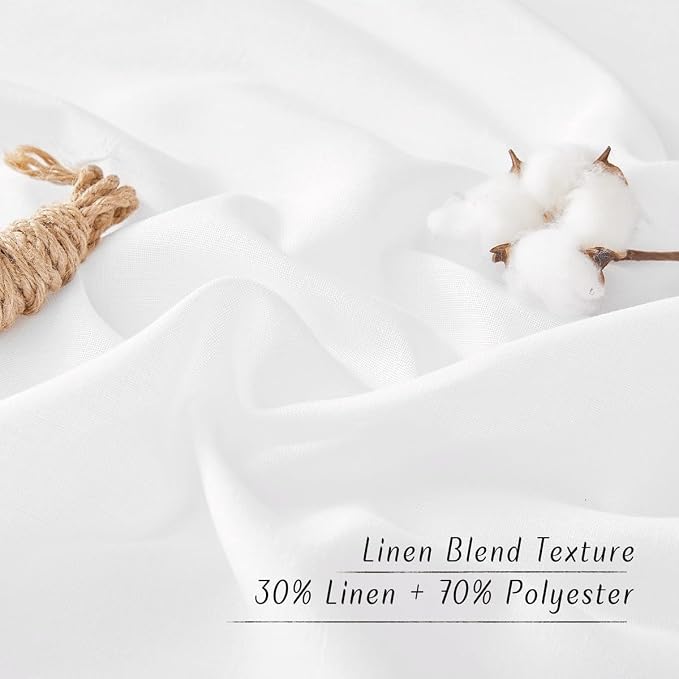 NICETOWN Linen White Curtains 96 inches Long - Image 4