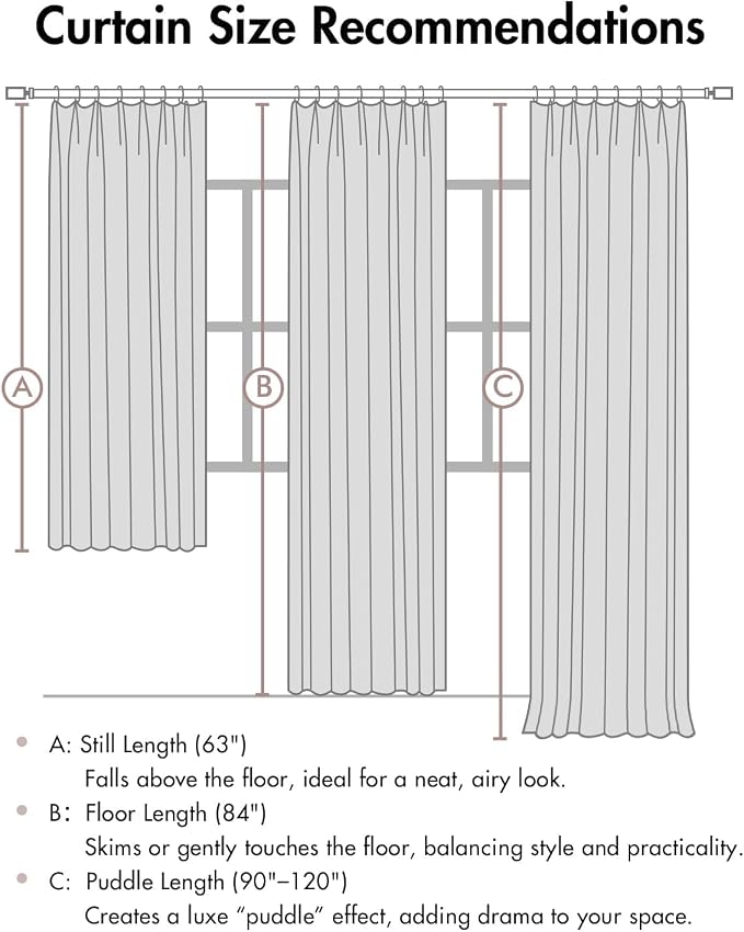 MIULEE Natural Pinch Pleated 100% Blackout Linen Curtains 40x94 Inches | Room - Image 9