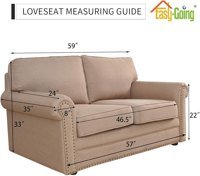 Easy-Going Reversible Couch Cover, 2 Cushion Sofa, Slipcover - Image 7