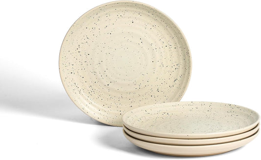 Stone Lain Dua 4-Piece Salad Plate Set Stoneware, White