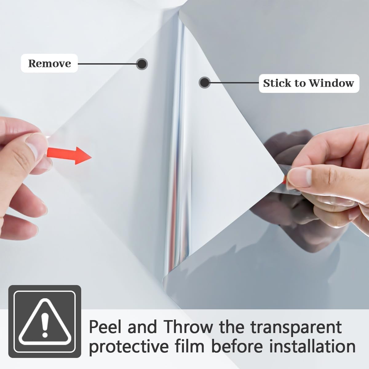 Niviy One Way Window Privacy Film Window Tint for Home See Out Not in Effect Anti UV Heat Control Glass Door Film for Home Office (Silver 29.5" x 118")