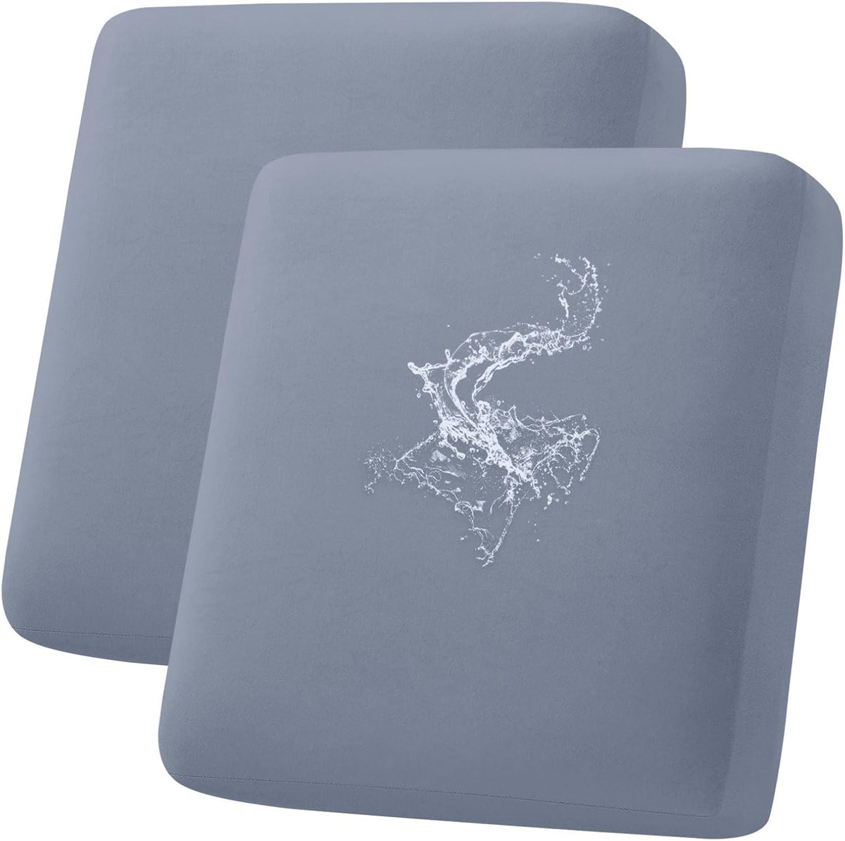 hyha Waterproof Couch Cushion Covers, Stretch Sofa Couch Seat Slipcover for Dog Washable, Non-Slip Waterproof Outdoor Cushion Covers for Patio Furniture Replacement (2 Pieces, Grey)