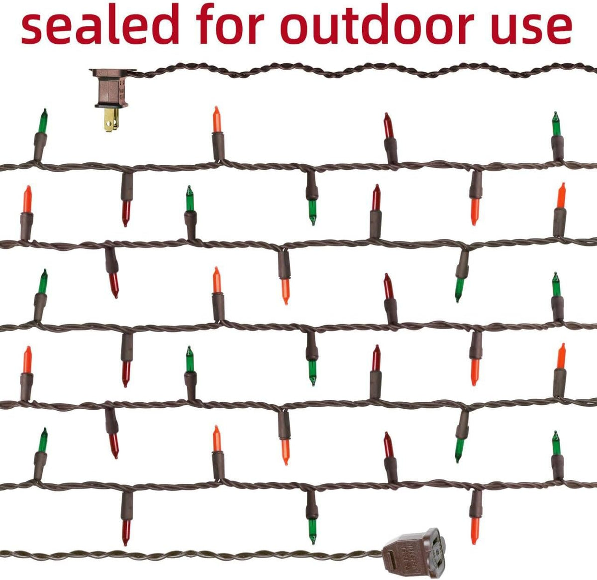 Brown Wire,Multicolor,Incandescent Bulb 100 Mini String Lights for Indoor Halloween Tree Home Garland Birthday Wedding Party Festival Decoration