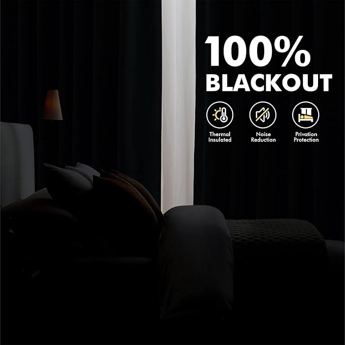 MIULEE 100% Blackout Linen Curtains 42 x 90 Inch Linen Beige 2 Panels | Thermal - Image 2