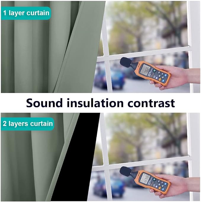 NICETOWN 100% Blackout Curtains 57 inches Long, Double-Deck Completely Blackout - Image 4