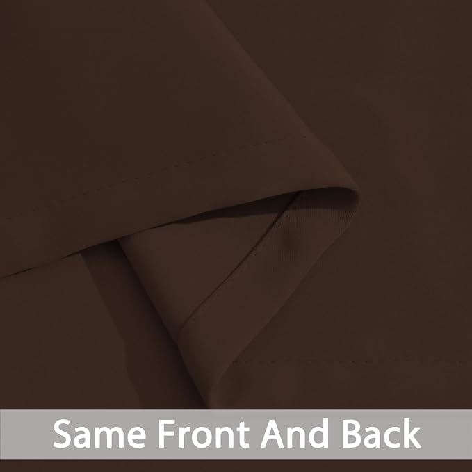 Yakamok Room Darkening Curtains 62x96 inch Long Chocolate Brown-Bedroom | 2 - Image 5