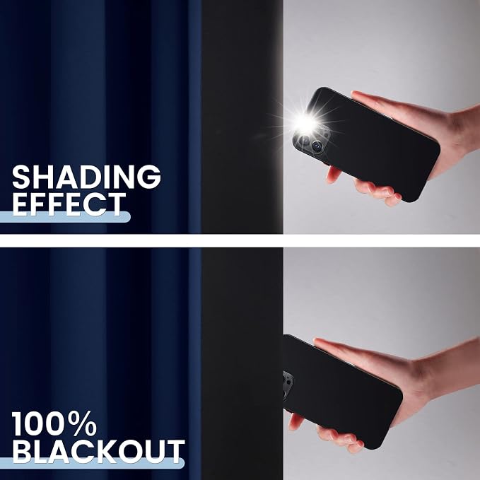 SimpleHome Navy Blue 100% Blackout Curtains Room Darkening Living Room 54 | - Image 4