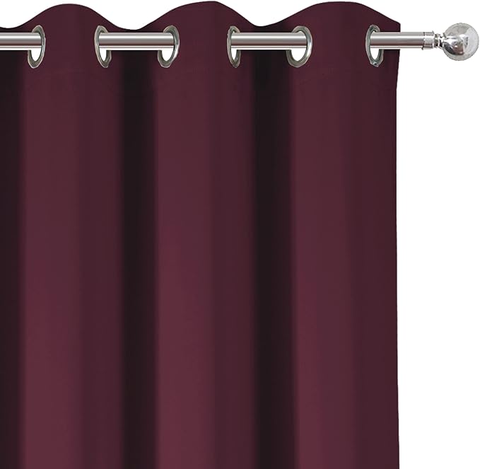 Burgundy Red Blackout Curtains 52 x 63 Inch Length/Set of 2 Curtain - Image 7