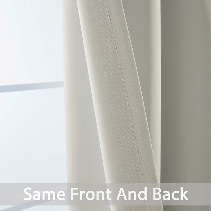 Yakamok Room Darkening Curtains 52x90 inch Length Light Beige-Living Room | 2 - Image 3
