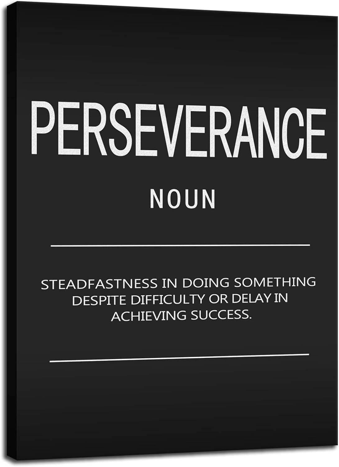 Motivational Painting Office Decor Inspirational Canvas Wall Art Perseverance Noun Pictures Inspirational Success Posters and Prints Artwork Home Gym Decor Framed Ready to Hang[30" W X 40" H]