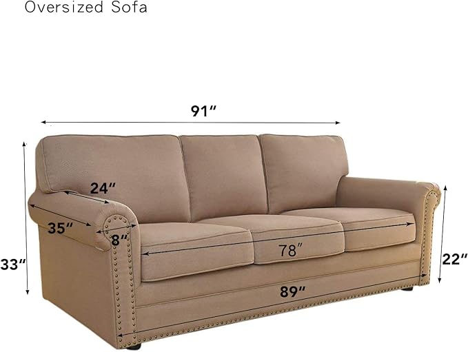 Easy-Going Stretch Oversized Sofa Couch Slipcover Washable Christmas Red | - Image 7