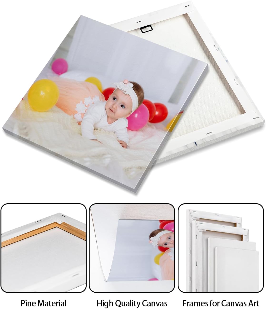 AbcCustomize Canvas Prints with Your Photos，Custom Canvas Wall Art for Bedroom, Living Room, Farmhouse Decor，Personalized Gifts Canvas Prints for Family，Friend，Lover，Pet
