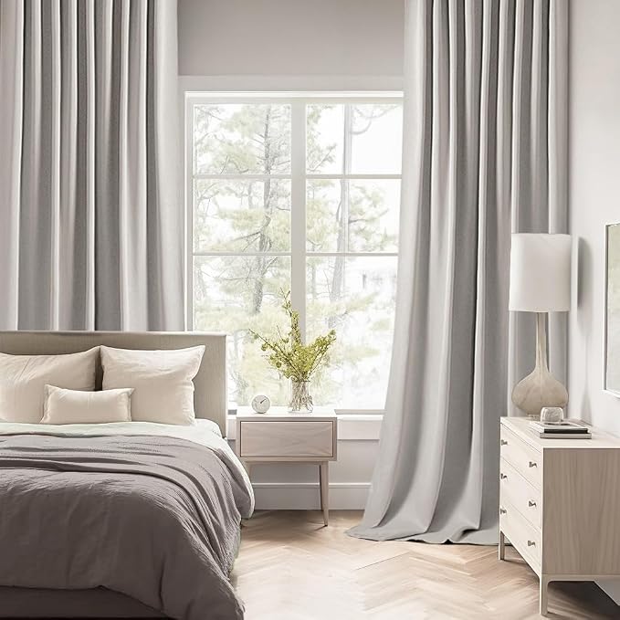 MIULEE Cobblestone Back Tab Blackout Curtains 52x84 Inch Length 2 Panel Set | - Image 3